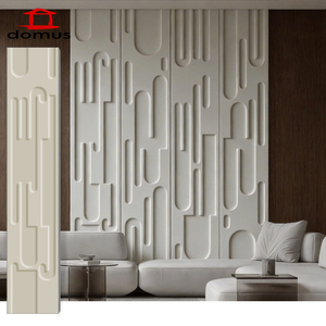 Panneaux muraux décoratifs contemporains haut de gamme en composite bois-plastique, design texturé 3D sculpté, pour appartements et hôtels - Product Image 1