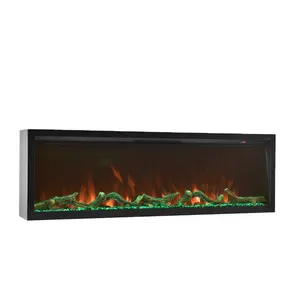 100 cm neues tech-modell kristall-dekoration flammenwand-einsatz 110 v 220 v französischer stil schwarzer rahmen elektrischer kamin