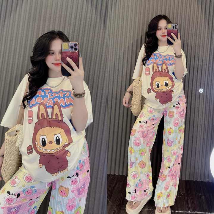 La-Bu-Bu Colorful Patch Girls Casual Set