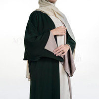 Abaya réversible personnalisée avec poignets contrastants, manches kimono modestes, islamique pour femmes, abaya élégante réversible pour Ramadan Eid