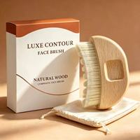 Pinceau de massage facial Gua Sha personnalisé avec logo, pour le contour du visage, anti-gonflement, améliore le sommeil, emballé en coffret cadeau, beauté