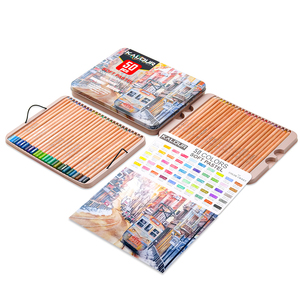 KALOUR Fournitures d'art professionnelles, ensemble <span class=keywords><strong>de</strong></span> 50 <span class=keywords><strong>crayons</strong></span> <span class=keywords><strong>de</strong></span> couleur <span class=keywords><strong>pastel</strong></span> dans une boîte en métal, <span class=keywords><strong>crayons</strong></span> <span class=keywords><strong>de</strong></span> couleur vibrants pour le dessin et le croquis - Product Image 2