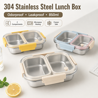 Boîte à lunch en acier inoxydable Aohea avec étui en PP, couvercle en Tritan, plusieurs compartiments, boîte bento étanche pour commandes OEM avec logo personnalisé