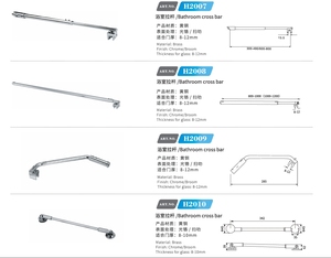 Barra di Supporto Telescopica in Ottone per Parete Doccia in Vetro (Barra Diagonale / Barra Anti-oscillazione) Regolabile - Product Image 5