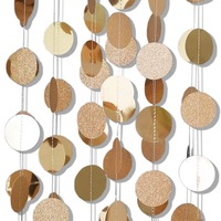 Guirnalda de Láminas Doradas con Puntos Redondos, Decoración Brillante Colgante para Cumpleaños, Bodas, Navidad, Año Nuevo, Graduaciones y Fiestas