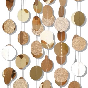 Guirnalda de láminas doradas con puntos circulares, decoración brillante colgante para cumpleaños, bodas y fiestas - Product Image 4