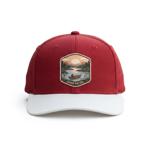 Gorra de Perfil Medio de Seis Paneles con Visera Curva, Bicolor Rojo y Blanco, con Logotipo de Parche Tejido Personalizado, de Alta Calidad, Unisex, a la Moda, Venta al por Mayor - Product Image 1