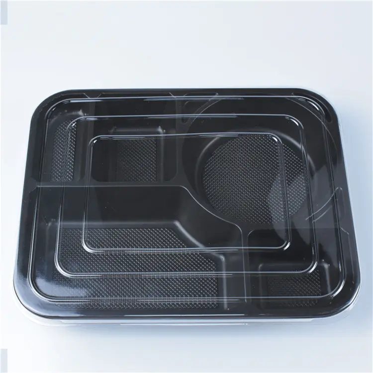 SM3-1111 5 Kompartemen Penyimpanan Bento Plastik Kotak Makan Siang Wadah Makanan Sekali Pakai