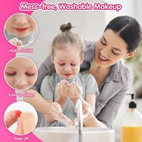 Set de Maquillaje CHXU EPT para Niñas, Kit de Cosméticos Solubles en Agua, Estuche de Princesa con Joyas y Organizador con Cajón para Corona