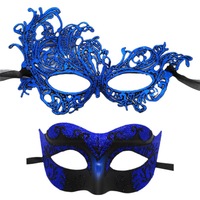 Masque de mascarade pour couple, masques vénitiens brillants pour femmes et hommes, masque pour les yeux pour Halloween, fête, bal, costume, dentelle PVC
