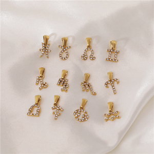 Mặt Dây Chuyền Mặt Dây Chuyền Mặt Dây Chuyền Bằng Thép Không Gỉ Hình Cung Hoàng Đạo Đá Cubic Zirconia Mạ Vàng 18K PVD - Product Image 3