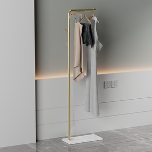 Perchero de pie metálico multifuncional moderno de lujo ligero para dormitorio con colgador de ropa y almacenamiento - Product Image 1