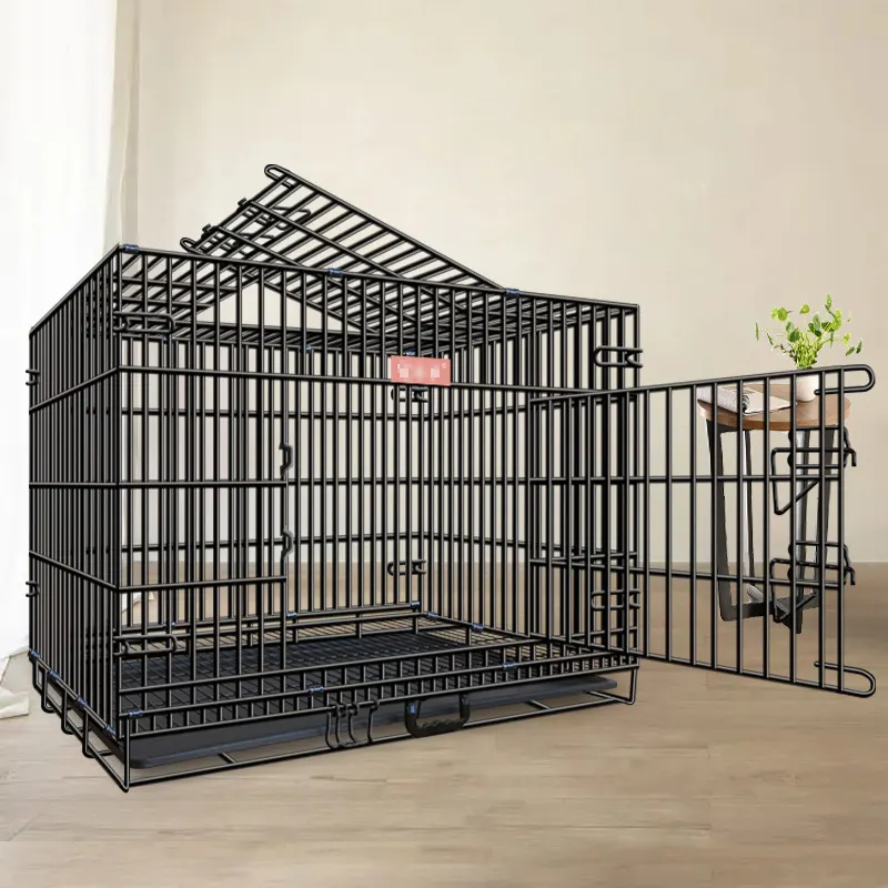 Cage pour animaux de compagnie de haute qualité, chenil de plusieurs tailles, panier en fer pliable en métal bon marché, Cage pour chien