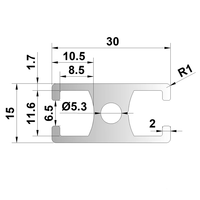 Profilé en alliage d'aluminium série 6000, acier profilé 1530G, matériau pour cadre de porte et fenêtre, découpe sur mesure, norme nationale, taille personnalisable