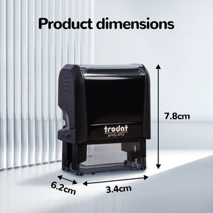 4912 自动印字印章 彩色塑料数码印刷 DIY 自定义文字内容 47*18mm 倾斜式翻盖办公用 - Product Image 6