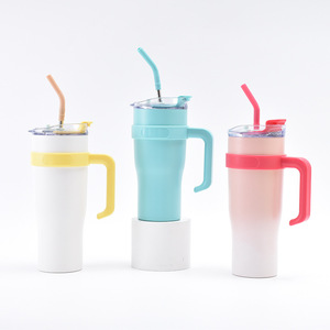 New Giant 40oz Handle Ice Tumbler Stainless Steel <b>Cold</b> Keep <b>Straw</b> <b>Cup</b> Outdoor Portable Car Mug - Product Image 2