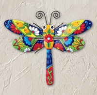 Arte de pared de jardín de insectos de Metal, Libélula de Metal de estilo mejicano, decoración artística de pared