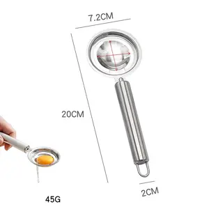 Küchenwerkzeuge Edelstahl-Eierabscheider Backen Kochen Eierteiler langer Griff Eierblätter-Abscheider