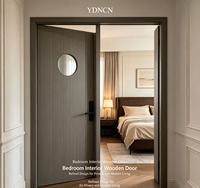 Porte intérieure moderne en bois gris avec verre rond décoratif pour la rénovation de la maison