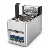 Friteuse électrique professionnelle de comptoir 8L, cuve unique, panier unique, 3kW pour les restaurants de restauration rapide et les cuisines de traiteur