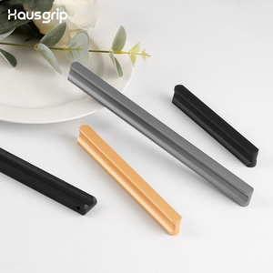 Hausgrip Modern Black Aluminum Long Pull Handles | Cabinet/Drawer/Wardrobe <strong>Door</strong> Handles | Kitchen Furniture Hardware - Product Image 1