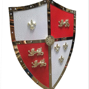 Medieval Silver Plated <b>Metal</b> <b>Engraved</b> Carved Armor Shield Decorative Wall Signboard with Angel Heraldry for Display & Collecting - Product Image 1