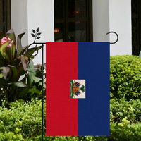 Drapeau d'Haïti en lin de haute qualité pour l'extérieur 12*18In Plus de styles au choix