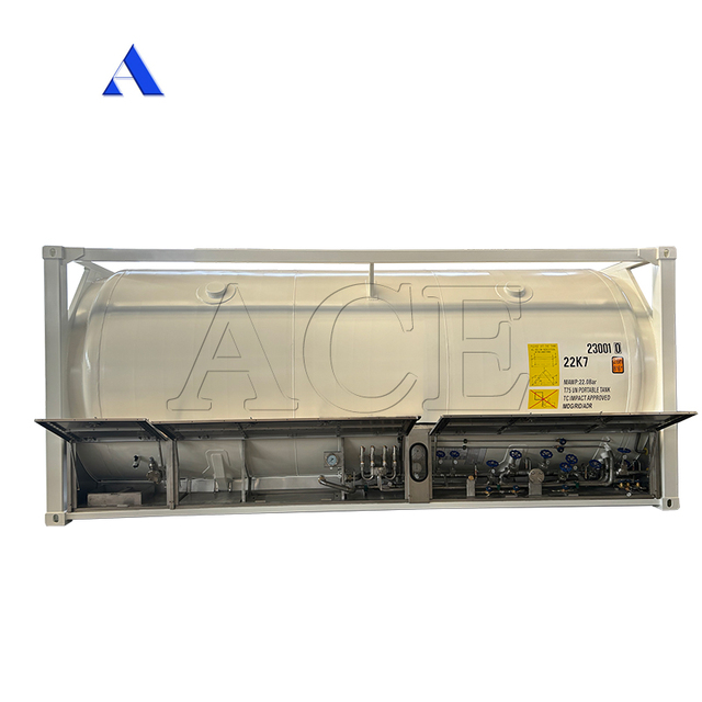 ASME Standard UN T75 ISO Cryogenic LNG Tank 20 Ton Capacity 20ft Long Transport Container