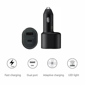 لسامسونج شاحن سيارة PD45W + USB15W QC4.0 بسرعة فائقة المزدوج ميناء <span class=keywords><strong>USB</strong></span> نوع <span class=keywords><strong>C</strong></span> شاحن سيارة <span class=keywords><strong>USB</strong></span> <span class=keywords><strong>C</strong></span> محول السريع شحن - Product Image 2