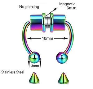 <span class=keywords><strong>Septum</strong></span> magnétique à la mode à la mode sans <span class=keywords><strong>piercing</strong></span> anneau en gros anneaux de nez en acier inoxydable sans <span class=keywords><strong>piercing</strong></span> bijoux de corps - Product Image 3