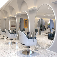 Miroir LED commercial moderne en cuir pour salon, simple et double face, à poser au sol ou à fixer au mur, pour salon de coiffure