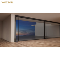 Porte coulissante double vitrage en alliage d'aluminium Wazzor, isolation thermique pour patio de villa, en promotion