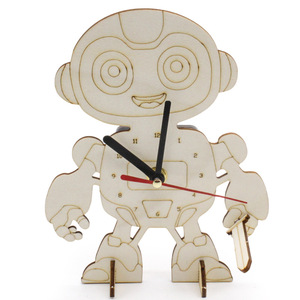 Kit de bricolage en carton pour enfants, modèle d'horloge robot, jouet éducatif scientifique, assemblage manuel, forme de dessin animé, unisexe, âge 7-9 ans - Product Image 3