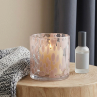 Produit phare : Pot à bougie en verre coloré effet éclaboussures, style nordique, support décoratif vide pour bougie, très vendu à l'international