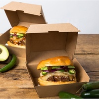 Grande boîte à hamburger en carton jetable personnalisée de qualité alimentaire avec revêtement UV Emballage à déjeuner pour sushis et croustilles