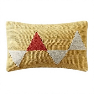 Housse de coussin décorative de luxe, motif géométrique floral bohème vintage, en textile de coton tissé, design minimaliste, fermeture éclair, lavable en machine et à la main - Product Image 1
