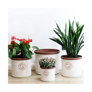 <span class=keywords><strong>Macetas</strong></span> Modernas Redondas, Duraderas y Ecológicas para Interiores y Exteriores, <span class=keywords><strong>Macetas</strong></span> <span class=keywords><strong>de</strong></span> Plástico PP que Imitan <span class=keywords><strong>Piedra</strong></span> para Jardinería en el Hogar - Product Image 1