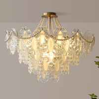 Lustre en cristal de luxe français petit Design simple moderne lampes suspendues romantiques chaudes pour salon chambre Internet célébrité