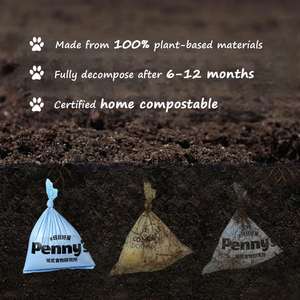 ถุงเก็บมูลสุนัขแบบย่อยสลายได้ PLA คุณภาพสูง ปรับแต่งได้ ขนาด 9x13 นิ้ว - Product Image 6