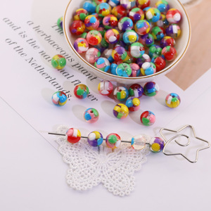 ลูกปัดเรซิ่นทรงกลมลายหินอ่อนสี ขนาด 12 มม. รูตรง สำหรับทำเครื่องประดับ DIY สร้อยข้อมือ สร้อยคอ และอุปกรณ์เสริม - Product Image 2