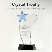 Trophée en cristal personnalisé, plaque pentagonale gravée sur base noire transparente, récompense d'entreprise, cadeau pour les champions sportifs