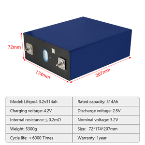 Cellule de batterie LiFePO4 à semi-conducteurs Grade A REPT 3.2V 314Ah, Lithium-ion prismatique 280Ah 320Ah 345Ah pour stockage solaire domestique <span class=keywords><strong>ESS</strong></span> DIY - Product Image 2