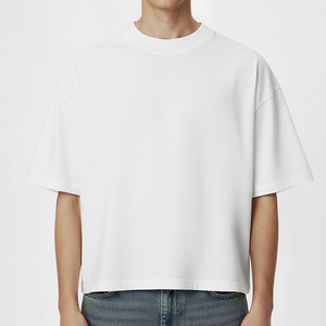 Camiseta de Manga Corta para Hombre, Estilo Americano Vintage, Corte Cuadrado, Lavada, Desgastada, Holgada, Informal, para Uso Diario, Cómoda y Personalizable - Product Image 4