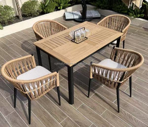 <span class=keywords><strong>Set</strong></span> di Sedie <span class=keywords><strong>da</strong></span> Pranzo Moderne in Corda Intrecciata per Hotel e Patio, Mobili <span class=keywords><strong>da</strong></span> <span class=keywords><strong>Giardino</strong></span> in Alluminio per Esterni - Product Image 6
