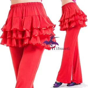 Calça latina macia para dança e yoga, calças de salsa, para treinamento, bailarina, moderna, para dança, elástica