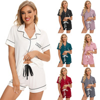 Pyjama en satin à manches courtes et short, doux et tendance, personnalisé pour femme, printemps-été, respirant, fin, cardigan, vêtements d'intérieur en coton