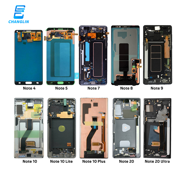 100% Original Mobile Phone Display Lcd Replacement for Samsung Note 8 3 4 5 7 9 10 10+ 20 Ultra 5G Edge Screen Digitizer Display