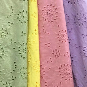 Tissu Brodé en <span class=keywords><strong>Voile</strong></span> de Coton 100% avec Broderie Florale Œillets et Bordure, du Fabricant, pour Femmes et Filles - Product Image 2
