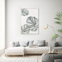Art mural encadré de plantes tropicales de la série de feuilles de plantes vertes simples et modernes pour la décoration de la maison