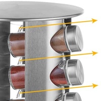 Lot de 8 bouteilles d'assaisonnement en verre de 90ml avec couvercles en acier inoxydable Machine et logo Techniques Pot à épices Rack Container
